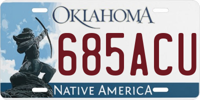 OK license plate 685ACU