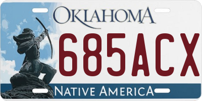 OK license plate 685ACX