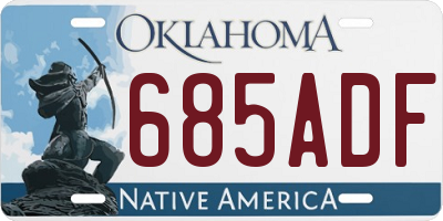 OK license plate 685ADF