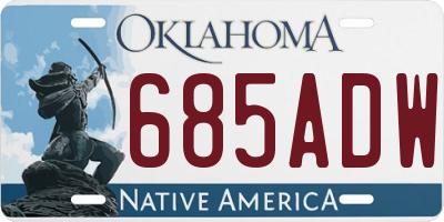 OK license plate 685ADW