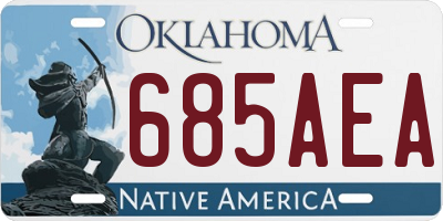 OK license plate 685AEA