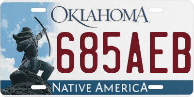 OK license plate 685AEB