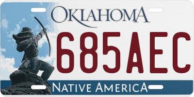 OK license plate 685AEC