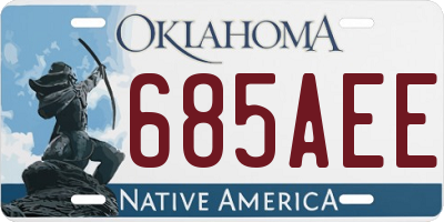 OK license plate 685AEE