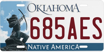 OK license plate 685AES