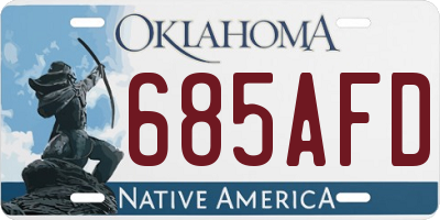 OK license plate 685AFD