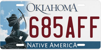 OK license plate 685AFF