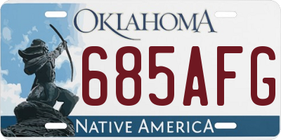 OK license plate 685AFG