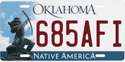 OK license plate 685AFI