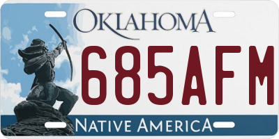OK license plate 685AFM
