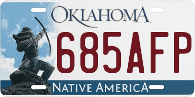 OK license plate 685AFP