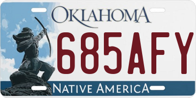 OK license plate 685AFY