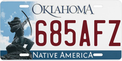 OK license plate 685AFZ