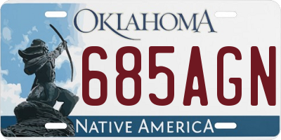 OK license plate 685AGN