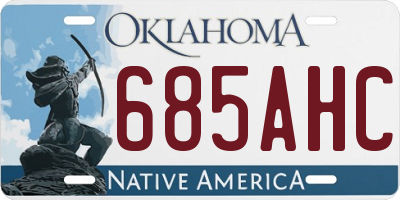 OK license plate 685AHC