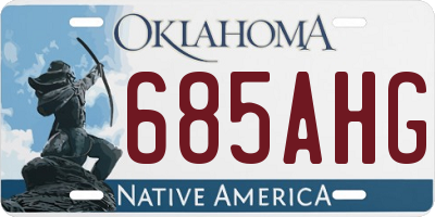 OK license plate 685AHG