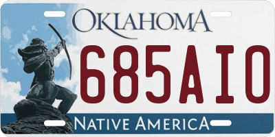 OK license plate 685AIO
