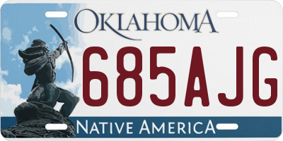 OK license plate 685AJG