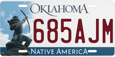 OK license plate 685AJM