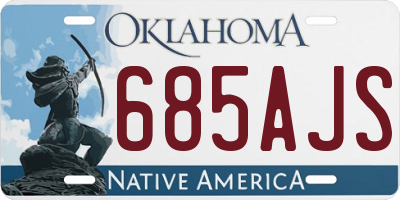 OK license plate 685AJS