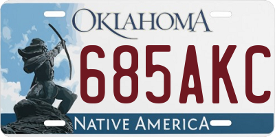 OK license plate 685AKC