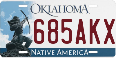 OK license plate 685AKX