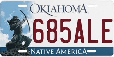 OK license plate 685ALE