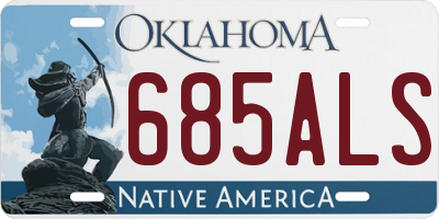 OK license plate 685ALS