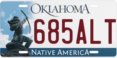 OK license plate 685ALT