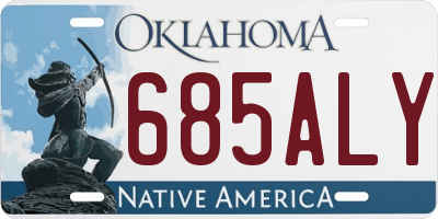 OK license plate 685ALY