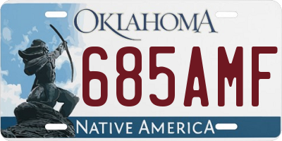 OK license plate 685AMF