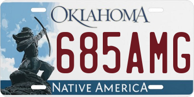 OK license plate 685AMG