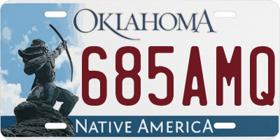 OK license plate 685AMQ
