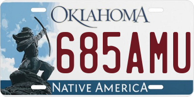 OK license plate 685AMU