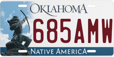 OK license plate 685AMW