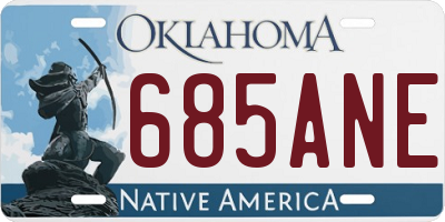 OK license plate 685ANE