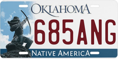 OK license plate 685ANG