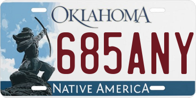 OK license plate 685ANY