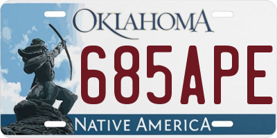 OK license plate 685APE