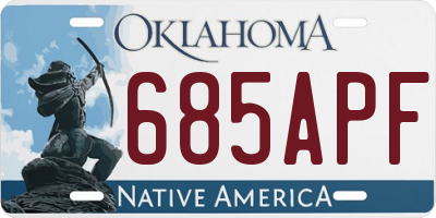 OK license plate 685APF