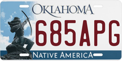 OK license plate 685APG