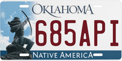OK license plate 685API