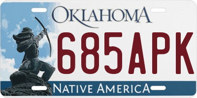 OK license plate 685APK