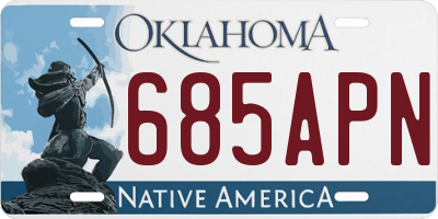 OK license plate 685APN
