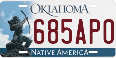 OK license plate 685APO