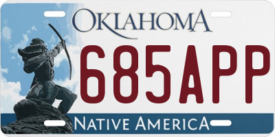 OK license plate 685APP