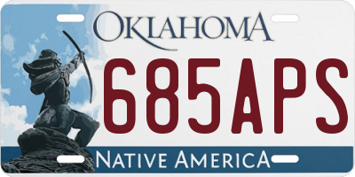 OK license plate 685APS