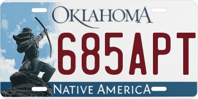 OK license plate 685APT