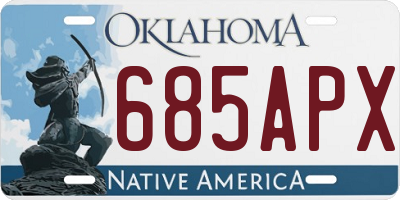 OK license plate 685APX