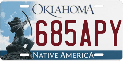 OK license plate 685APY